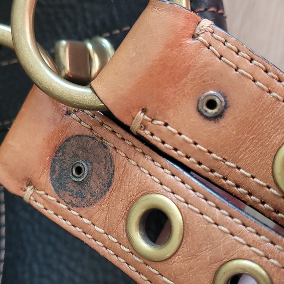 COACH Chelsea Black Pebbled Leather  Grommet Tote Satchel - Picture 14 of 14